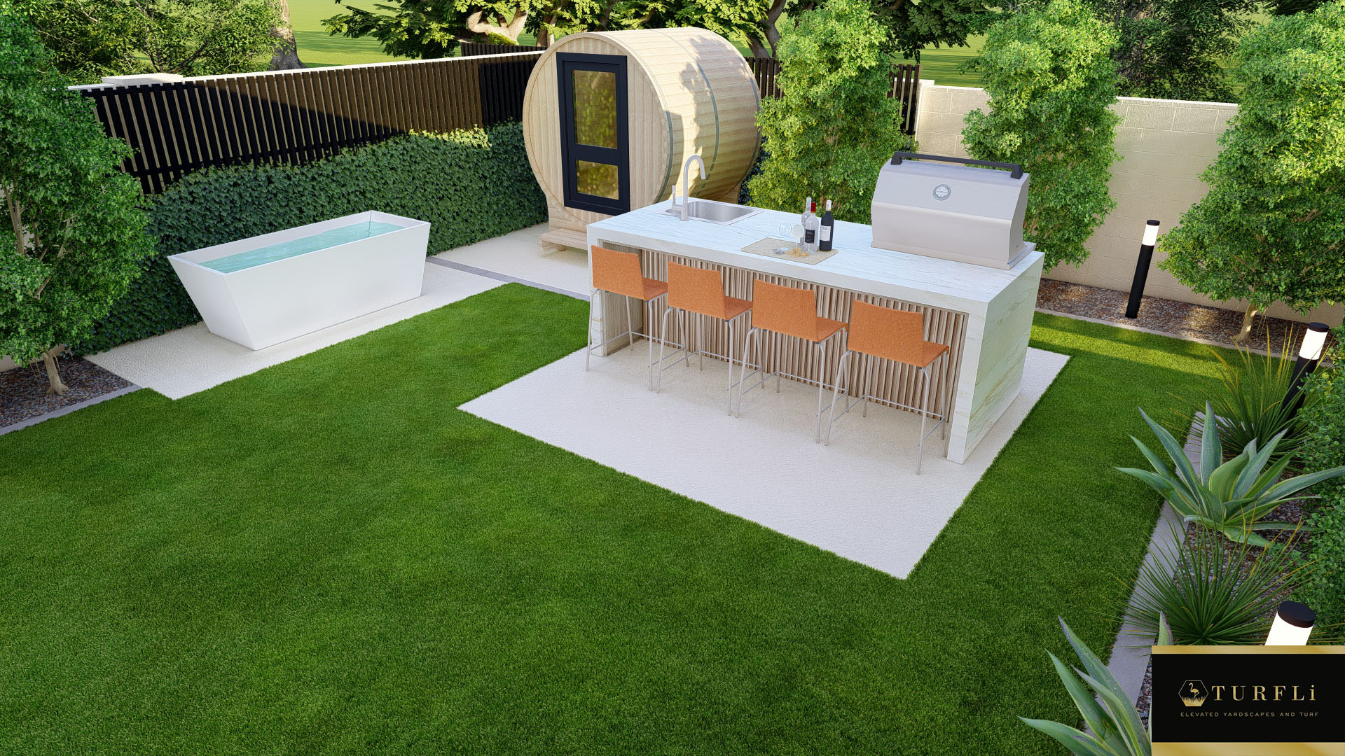 Luxury outdoor living in Biltmore Phoenix by Turfli